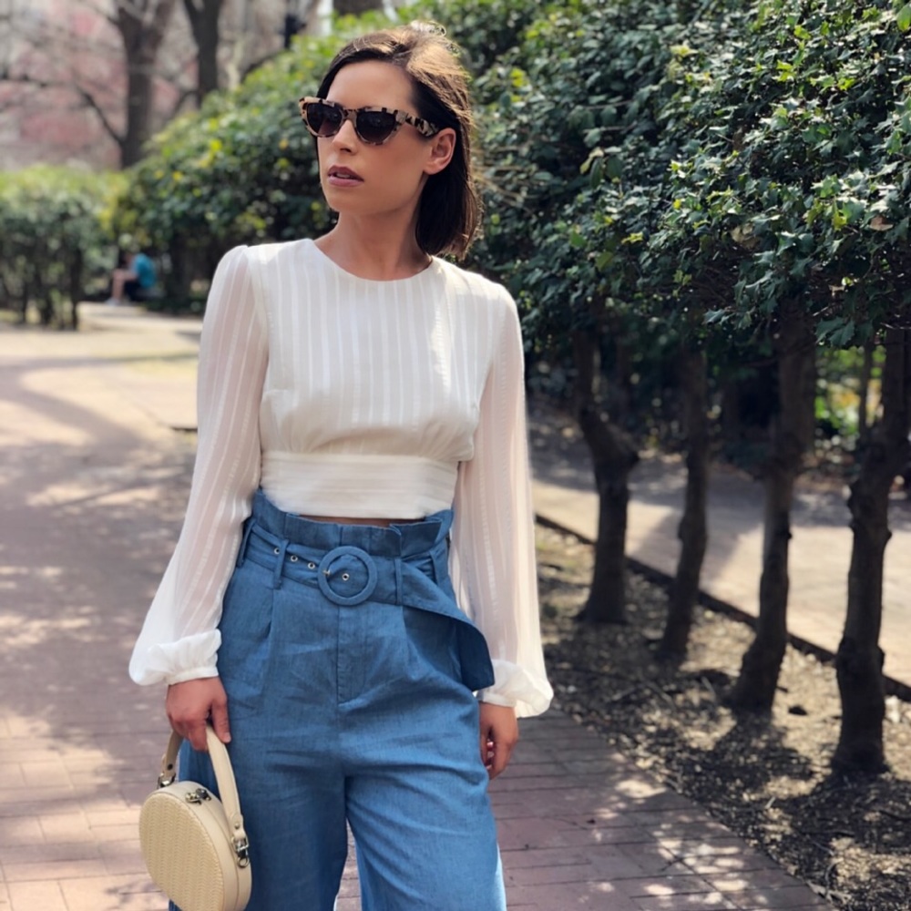 Last 1✨🆕Sanibel White Puff Sleeve Open Back Top - Picture 6 of 8